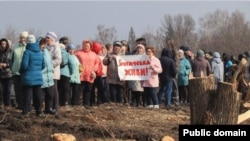 Жители села Столовое в Тамбовской области на расчистке обмелевшего Богачевского пруда