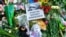 UKRAINE – Flowers and toys near the Embassy of the Netherlands in Ukraine in memory of fallen people who flew in Boeing on MH17 flight. The plane was shot down by the Russian Beech plant, killing 298 people, including 80 children. Kyiv, July 21, 2014