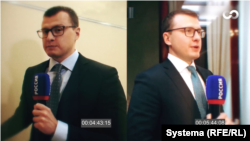 Два разных галстука, которые появляются в одном репортаже журналиста Павла Зарубина в передаче "Москва. Кремль. Путин". Он утверждал, что все эти кадры сняты в Ново-Огарёве 17 декабря 2020 года, но на самом деле слева он – в резиденции в Сочи, 9 декабря 2020 года